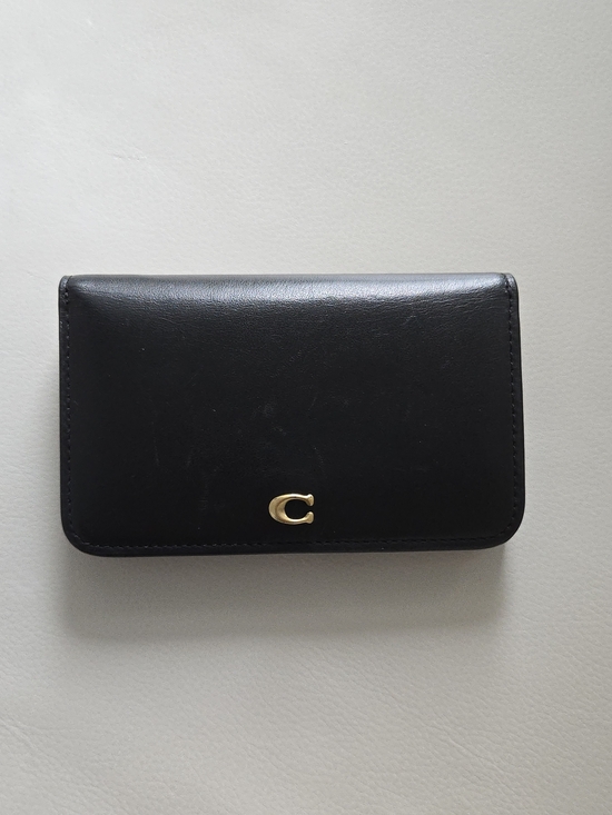 Coach Accessories - Coach Essential Slim Card Case Wallet, Black Calf Leather